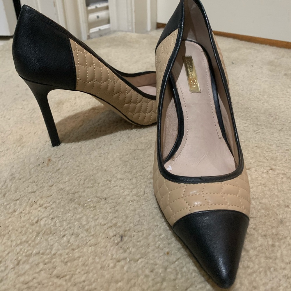 Quilted nude and black heels